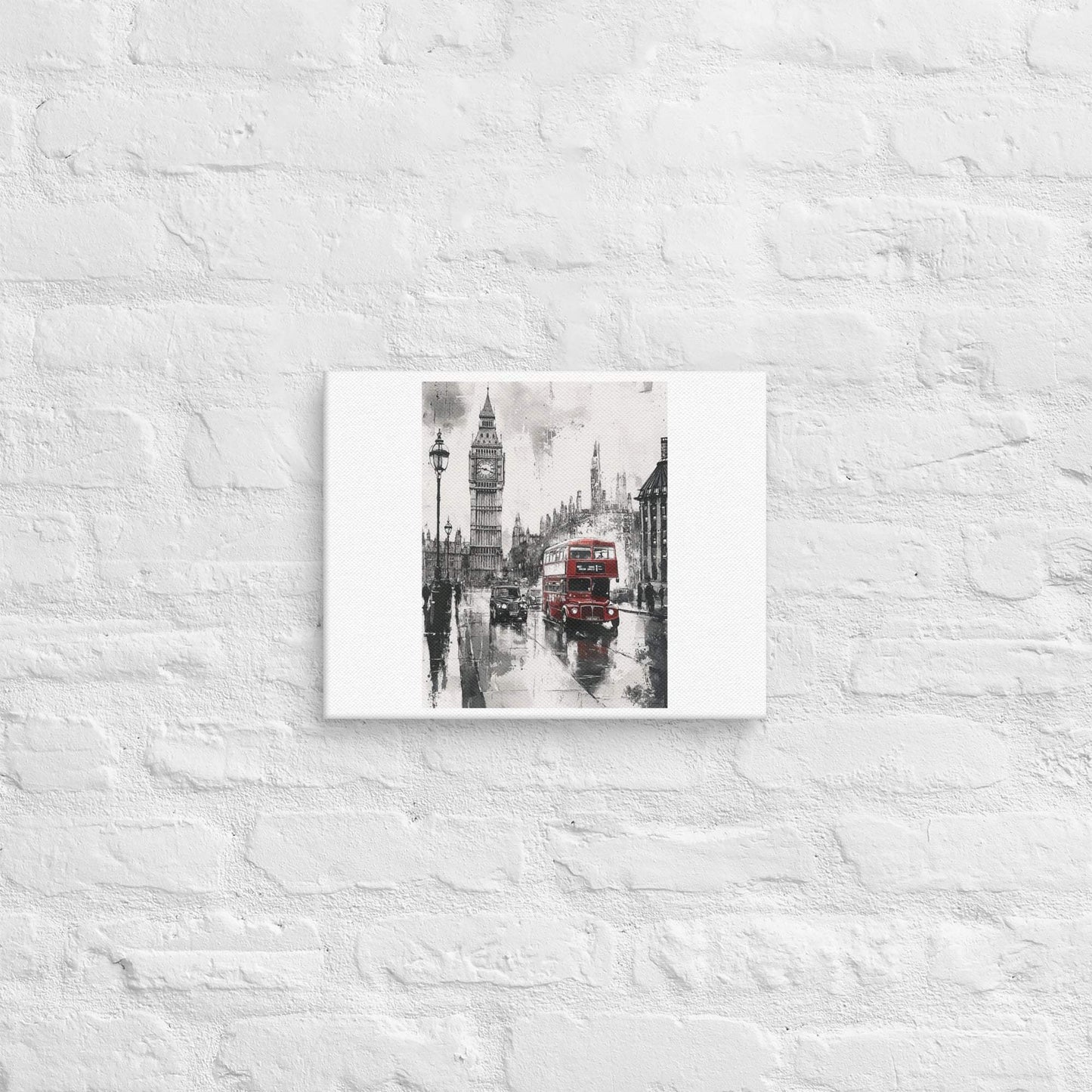 Black White City Canvas