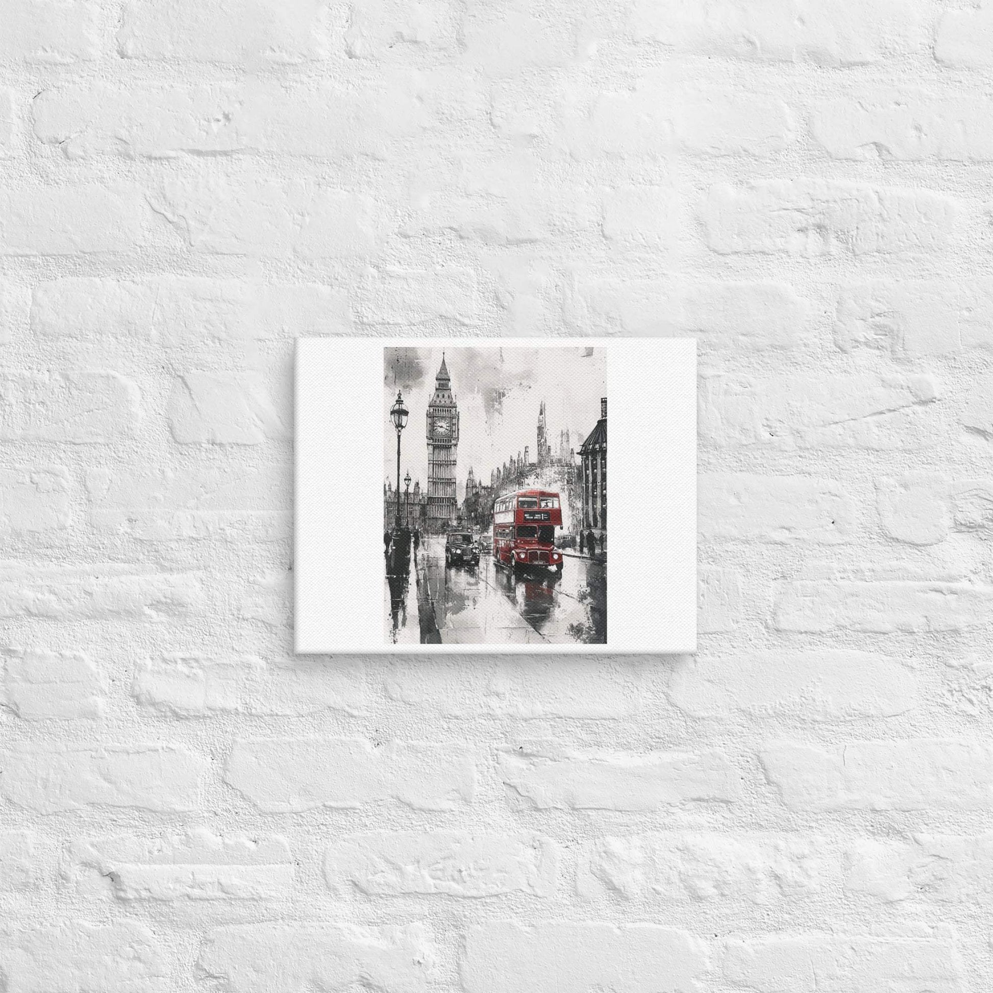 Black White City Canvas